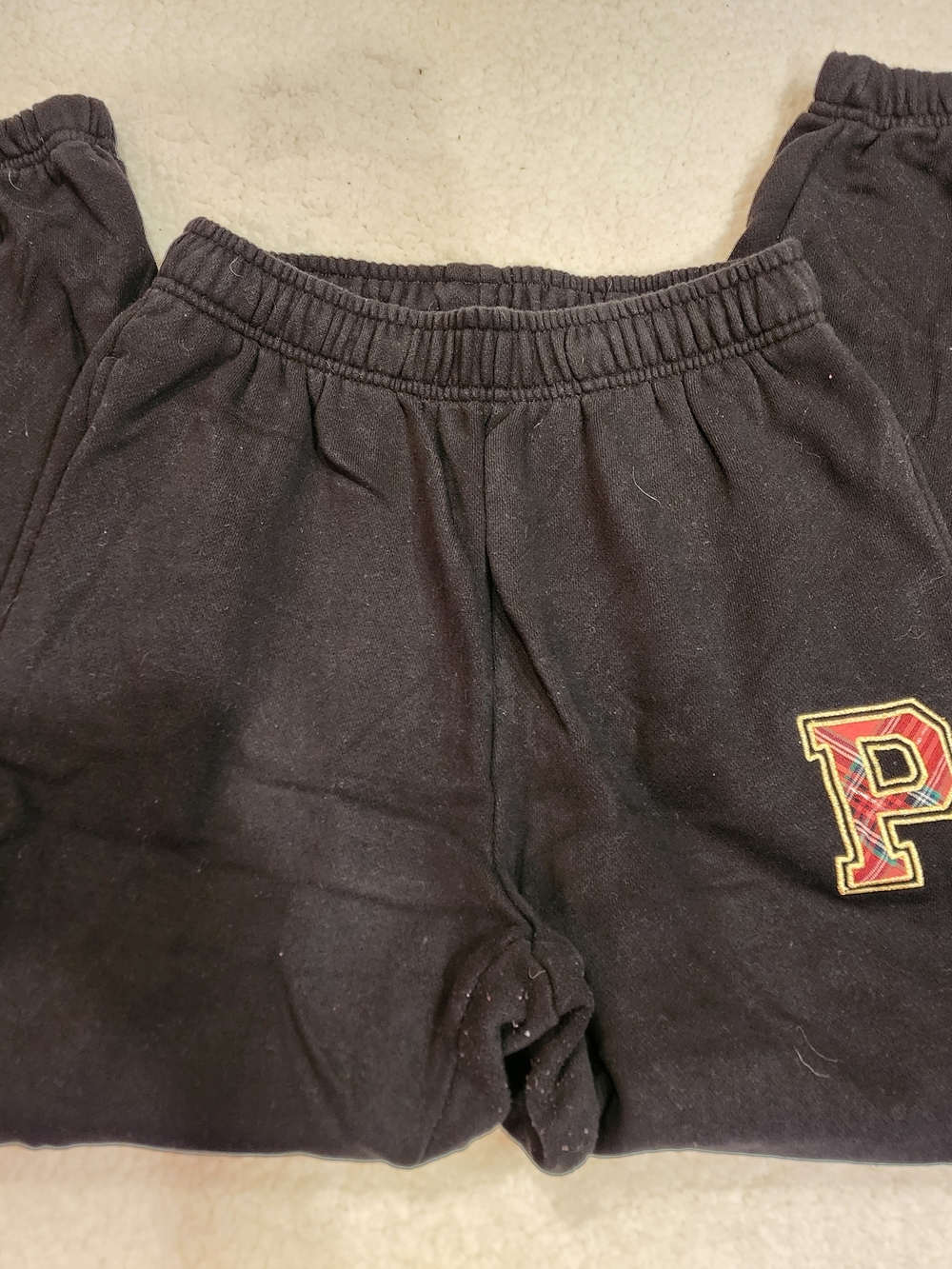 PINK Victoria's Secret Black Sweat Pants With Plaid P Size Small